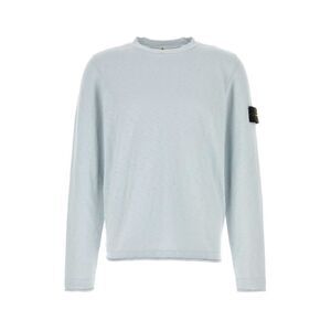 Stone Island Men Pastel Light Blue Cotton Blend Sweater